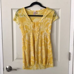 Yellow Floral Beach Blouse